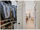 Walk-in closet with shelving, drawers, and access to the bathroom at 3142 Stonegate Falls Dr, Land O Lakes, FL 34638