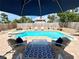Stunning pool and backyard with sun loungers, and lush landscaping at 425 E Orange St, Tarpon Springs, FL 34689