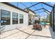 Inviting screened-in patio with comfortable seating overlooking the backyard at 4354 Barletta Ct, Wesley Chapel, FL 33543