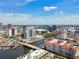 Amazing aerial view showcasing waterfront condos with proximity to the city, marina, and attractions at 700 S Harbour Island Blvd # 740, Tampa, FL 33602