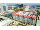 Stunning aerial view of waterfront condos with marina access and downtown skyline backdrop at 700 S Harbour Island Blvd # 740, Tampa, FL 33602