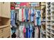 Well-organized walk-in closet with custom shelving, drawers, and ample storage for clothing and shoes at 14078 Leeward Dr, Seminole, FL 33776