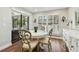 Cozy dining area with stylish chairs, a round table, and natural light from the sliding glass door and window at 14078 Leeward Dr, Seminole, FL 33776