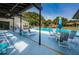 Relaxing poolside lounge area with comfortable seating and shade at 1647 Hamilton Ct, Dunedin, FL 34698