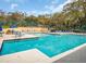 A beautiful, inviting swimming pool is surrounded by lounge chairs and trees, perfect for relaxing on sunny days at 2722 11Th Ct # 50A, Palm Harbor, FL 34684