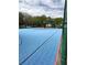 Wide outdoor basketball court with a smooth blue surface and basketball hoops at 3314 Pine Top Dr, Valrico, FL 33594