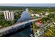 Breathtaking aerial view of waterfront property near the bridge and the city at 3924 N Ridge Ave, Tampa, FL 33603