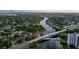 Wide aerial shot showing the neighborhood, river, and location of the property at 3924 N Ridge Ave, Tampa, FL 33603