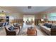 Staged living room featuring stylish furniture and an open layout to a dining area at 4511 Huntington Ne St, St Petersburg, FL 33703