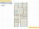 Detailed floor plan showcasing the layout of the Prestige model, including the kitchen, bedrooms, and garage at 17030 Moonflower Dr, Venice, FL 34293