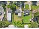 Aerial view of the property showcases the layout of the house, spacious yard, and surrounding neighborhood at 2288 Cheryl Rd, Largo, FL 33771