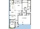 This floor plan shows the kitchen, dining room, Gathering room, lanai, 3 car garage and Primary suite at 31418 Hayman Loop, Wesley Chapel, FL 33545