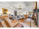 Cozy living room with coffered ceilings, a fireplace, and beautiful furnishings at 356 22Nd Ne Ave, St Petersburg, FL 33704