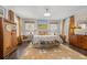 Spacious bedroom with dark wood floors, a large bed, and stylish decor at 356 22Nd Ne Ave, St Petersburg, FL 33704