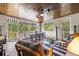 Relaxing sun room with a wood ceiling, comfortable seating, and views of lush greenery at 356 22Nd Ne Ave, St Petersburg, FL 33704