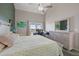 Bright main bedroom featuring vaulted ceiling and desk area at 5537 Sea Forest Dr # 304, New Port Richey, FL 34652
