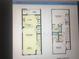 Floor plan of a two bedroom, 2.5 bath, 1,165 square foot townhome at 7021 White Treetop Pl, Riverview, FL 33578
