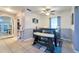 Stylish dining space featuring a modern table and seamless flow to other living areas at 7205 San Luis Ct, Tampa, FL 33634
