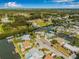 An elevated view of waterfront homes in a neighborhood with direct access to the ocean at 8727 Bay Crest Ln, Tampa, FL 33615