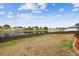 Scenic view of the backyard, with a lake and well-maintained fence at 12531 Midpointe Dr, Riverview, FL 33578