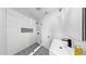 Modern bathroom features sleek glass enclosed shower and black fixtures at 1402 Freemont S St, Gulfport, FL 33707