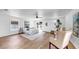 Bright main bedroom features stylish decor and sliding glass doors at 1402 Freemont S St, Gulfport, FL 33707
