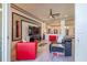 Open living room showcasing unique decor, modern furnishings, and plenty of natural light at 16106 Cedar Key Dr, Wimauma, FL 33598