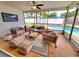 Relaxing sunroom with stylish patio furniture overlooking the pool at 2172 University S Dr, Clearwater, FL 33764