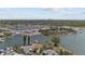 Magnificent aerial view of marina filled with boats, houses, and lush landscaping at 3025 50Th St S S St, Gulfport, FL 33707