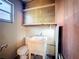 Basement with toilet and utility sink under a light fixture at 38327 Palm Grove Dr, Zephyrhills, FL 33542