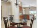 Dining area with chandelier lighting and seamless access to the kitchen, making it great for entertaining and Gathering gatherings at 416 Durham Shore Ct, Apollo Beach, FL 33572