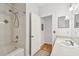 Bathroom featuring a bathtub, shower, sink, and vanity at 4207 S Dale Mabry Hwy # 12206, Tampa, FL 33611