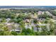 Neighborhood aerial view showcasing tree coverage and various homes at 5143 New Brittany Ln, Zephyrhills, FL 33541