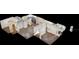Detailed 3D floor plan showcasing the layout with the kitchen, bathrooms, bedrooms, and living area at 9481 Highland Oak Dr # 1003, Tampa, FL 33647