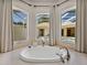 Bathroom features large soaking tub by a trio of large windows, offering a spa-like experience at 12902 Grand Traverse Dr, Dade City, FL 33525