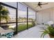 Relaxing screened patio with comfortable seating overlooking lush landscaping and scenic waterfront at 1625 Watermark Ne Cir, St Petersburg, FL 33702