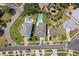Aerial view of a private backyard, swimming pool, and lush landscaping at 1842 Bayou Grande Ne Blvd, St Petersburg, FL 33703