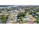 Aerial view showcases the neighborhood and waterfront access at 1842 Bayou Grande Ne Blvd, St Petersburg, FL 33703