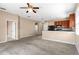 Open floor plan integrating the kitchen and living area, ideal for entertaining at 18816 Narimore Dr, Land O Lakes, FL 34638