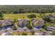 Aerial view of the neighborhood with golf course; highlighting the home's curb appeal and community setting at 2007 Acadia Greens Dr # 0, Sun City Center, FL 33573
