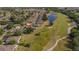 Aerial image displays a great home with a great backyard view of the lush golf course and community at 2007 Acadia Greens Dr # 0, Sun City Center, FL 33573