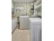 Well-equipped laundry room with white cabinets, counter space and modern washer and dryer at 3065 Merrill Ave, Clearwater, FL 33759