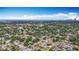 Expansive aerial view of a charming neighborhood with lush greenery and distant ocean and cityscape views at 4231 8Th N St, St Petersburg, FL 33703
