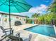 Inviting backyard pool with a sun umbrella and lounge seating for a refreshing outdoor experience at 4231 8Th N St, St Petersburg, FL 33703