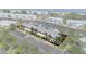 Aerial view of waterfront condo highlighted with red border, boat docks, canal, and parking lot at 5174 Beach Se Dr # B, St Petersburg, FL 33705