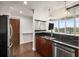 The kitchen has stainless steel appliances and a view of downtown at 777 N Ashley Dr # 402, Tampa, FL 33602