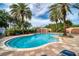 Beautiful community pool area with lounge chairs, tropical landscaping, and clear blue water at 12033 Gandy N Blvd # 131, St Petersburg, FL 33702