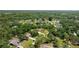 Aerial view of a neighborhood with mature trees, ponds, and well-maintained homes at 12503 Bronco Dr, Tampa, FL 33626