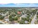 A peaceful neighborhood with mature trees surrounds this charming home, seen from an aerial perspective on a sunny day at 1416 Murray Ave, Clearwater, FL 33755