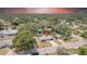 An aerial view of a single-story home in a neighborhood with mature trees and well-maintained lawns at 1416 Murray Ave, Clearwater, FL 33755